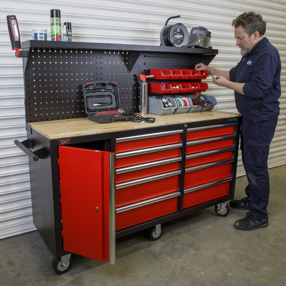 Superline PRO Mobile Workstation with Backboard 10 Drawer AP6310 14