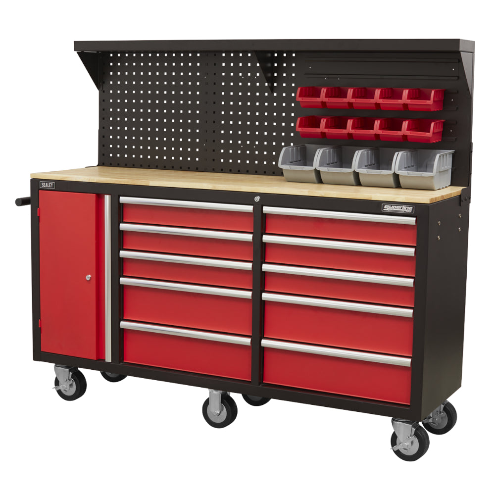 Superline PRO Mobile Workstation with Backboard 10 Drawer AP6310 2