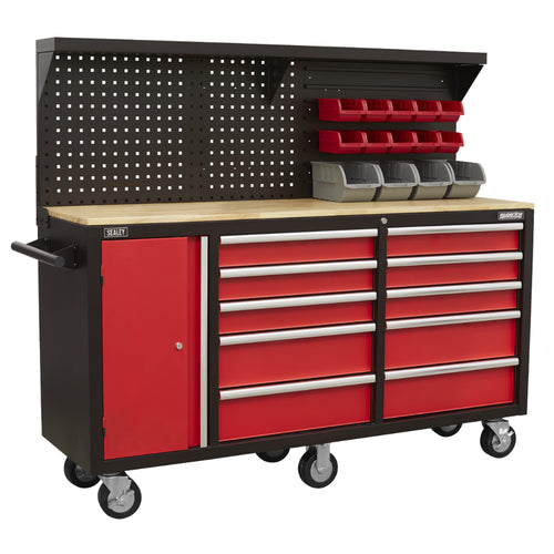 Superline PRO Mobile Workstation with Backboard 10 Drawer