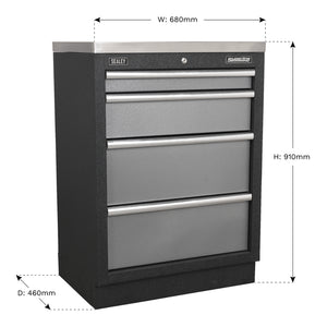 Superline PRO Modular Cabinet 4 Drawer 680mm APMS51 5
