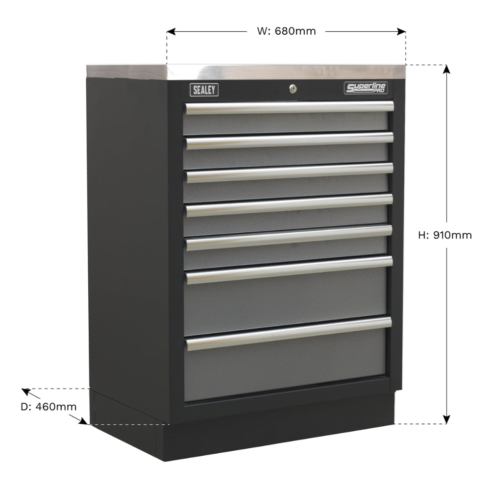 Superline PRO Modular Cabinet 7 Drawer 680mm APMS62 4