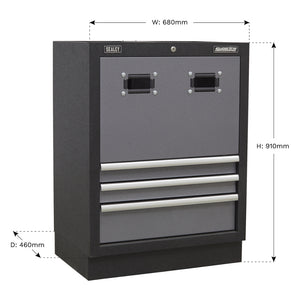 Superline PRO Modular Reel Cabinet 3 Drawer 680mm APMS63 4