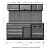 Superline PRO Modular Storage System Combo with Pressed Wood Worktop APMSSTACK14W 11