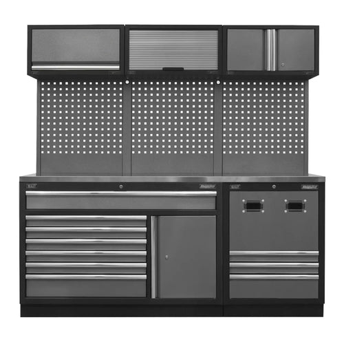 Superline PRO Modular Storage System Combo with Stainless Steel Worktop