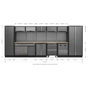 Superline PRO Storage System with Pressed Wood Worktop 4.92m APMSSTACK16W 14
