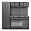Superline PRO Storage System with Stainless Steel Worktop 1.96m with 2-Door Wall Cabinet