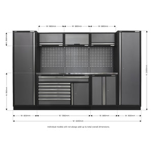 Superline PRO Storage System with Stainless Steel Worktop 3.24m APMSSTACK13SS 11