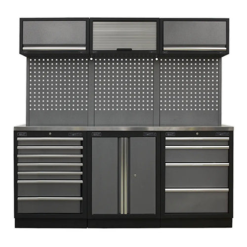Superline PRO Storage System with Stainless Worktop 2.04m