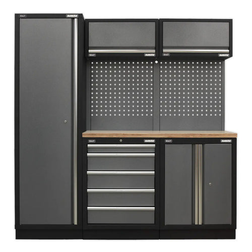 Superline PRO Storage System with Wood Worktop 1.96m