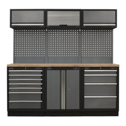Superline PRO Storage System with Wood Worktop 2.04m