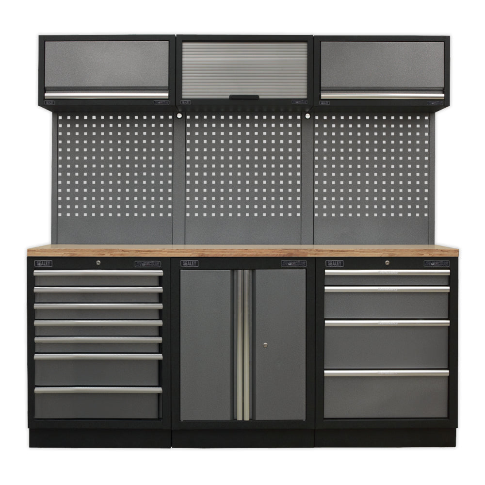 Superline PRO Storage System with Wood Worktop 2.04m