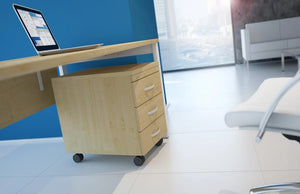 Switch 1 Person Crescent Desk And Desk High Pedestal  Open Leg 15