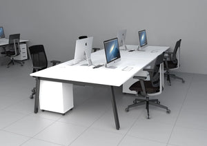 Switch 2 Person Crescent Desk And Desk High Pedestal  A Leg 10