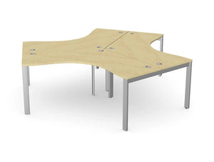 Switch Wooden 120 Degree 3 Person Bench  O Leg S 3P120 LEO T3P3W1260 MP SLV