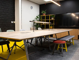 Task Light 2 On Rectangular Table In Meeting Area