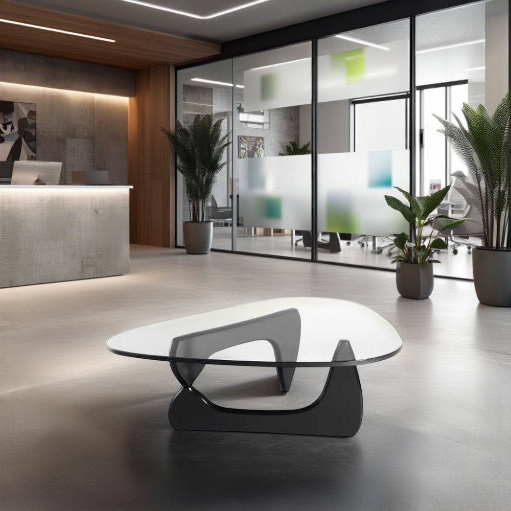 Tempered Glass Coffee Table in Lounge Area Setting