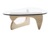 Tempered Glass Coffee Table with Natural Oak Base 15mm