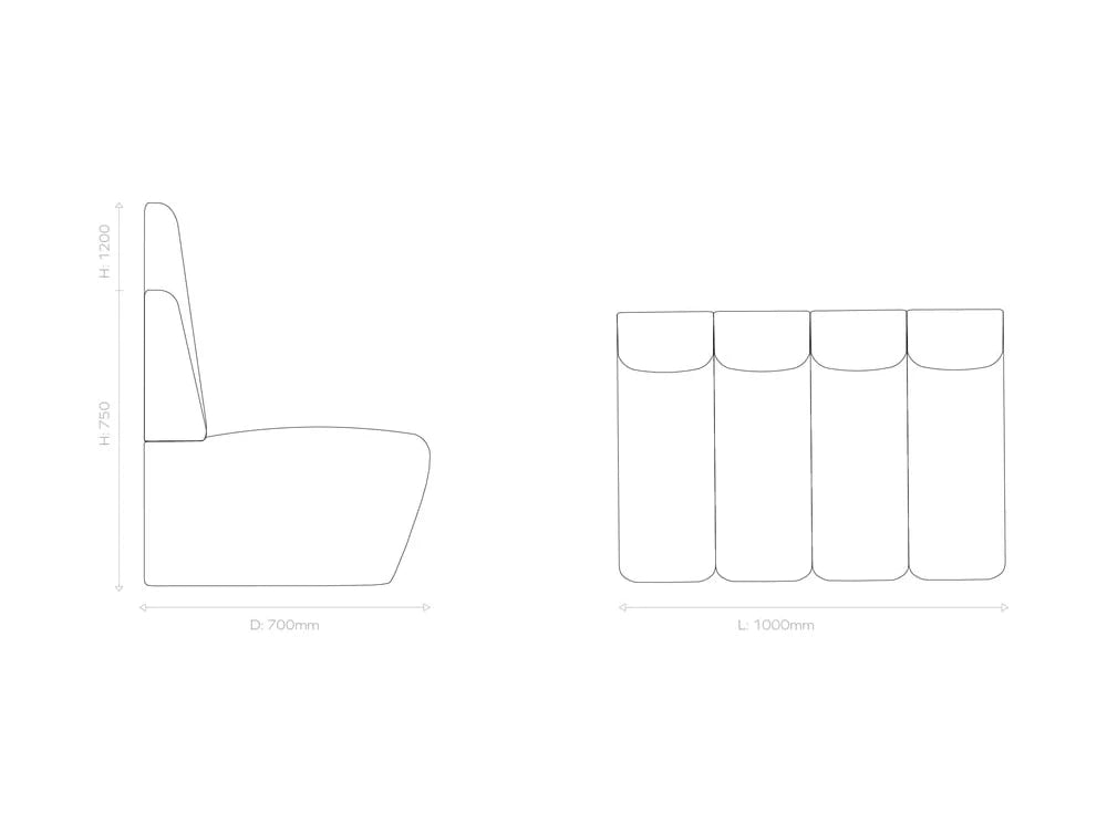 Terry Modular Banquet Seating 8 Dimensions