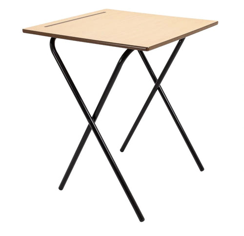 Titan Economy Folding Exam Desk - Single - Beech/Black
