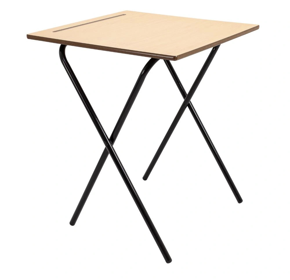Titan Economy Folding Exam Desk - Single - Beech/Black