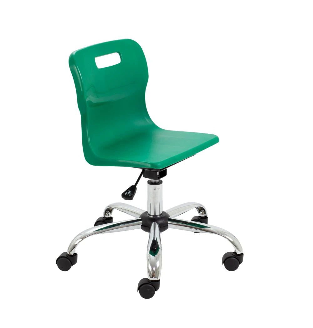 Titan Swivel Junior Chair with Chrome Base and Castors T30-GN 1