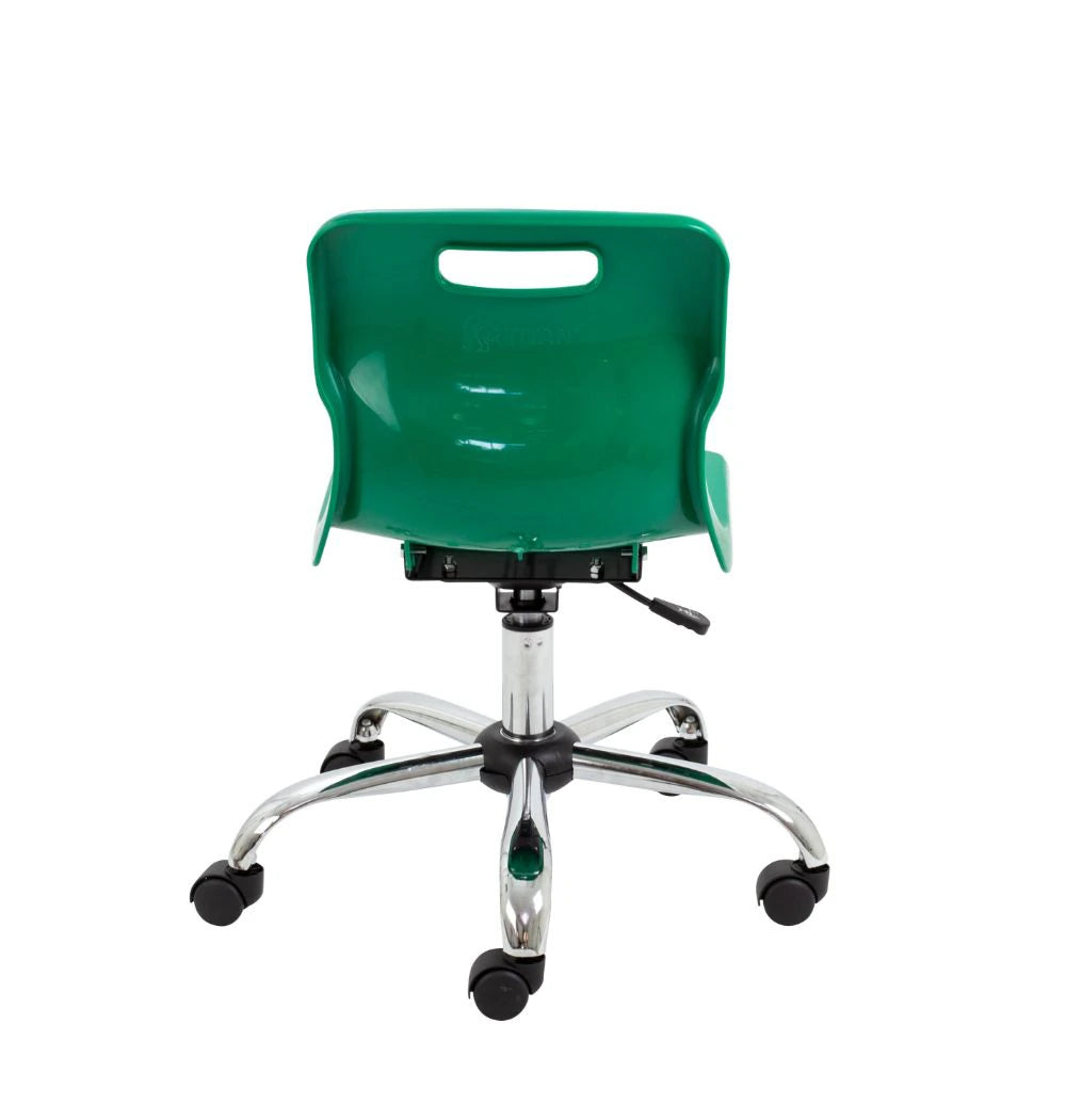 Titan Swivel Junior Chair with Chrome Base and Castors T30-GN 6