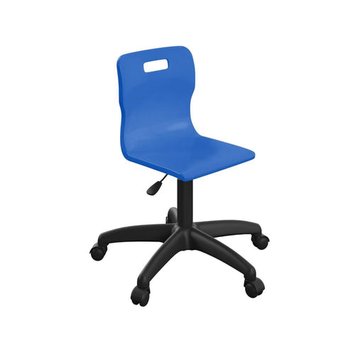 Titan Swivel Junior Chair with Plastic Base and Castors T30-B-BK 1