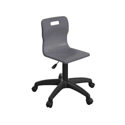Titan Swivel Junior Chair with Plastic Base and Castors T30-B-BK 1