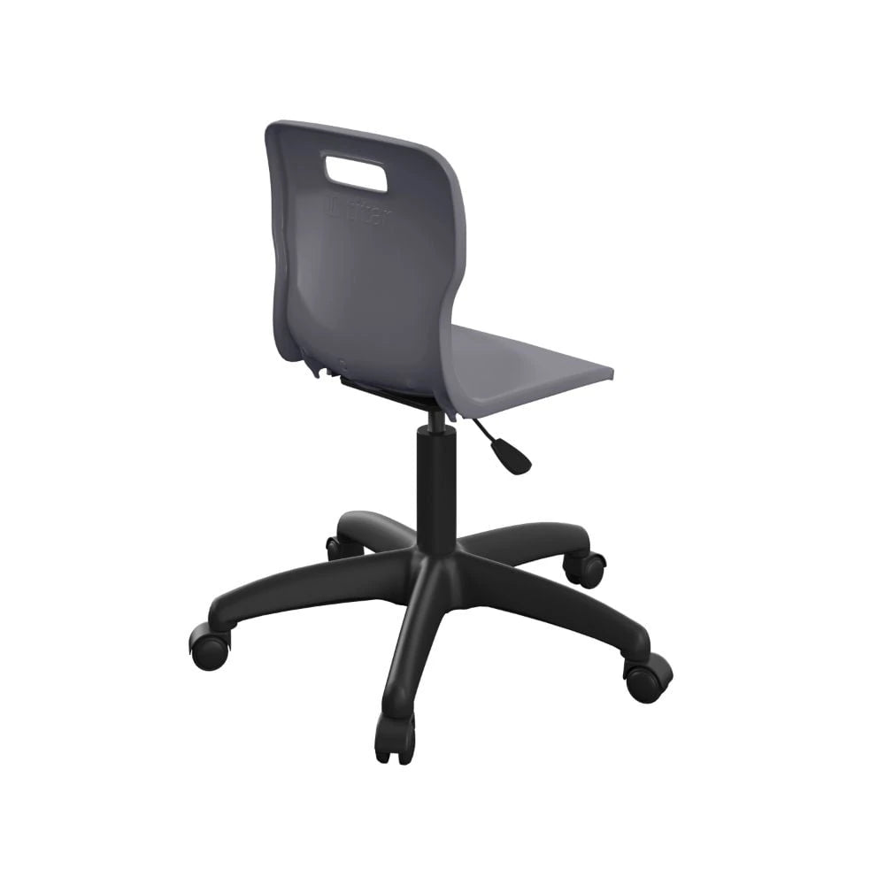 Titan Swivel Junior Chair with Plastic Base and Castors T30-C-BK 5
