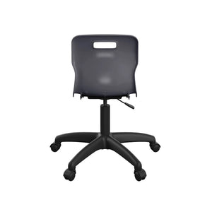 Titan Swivel Junior Chair with Plastic Base and Castors T30-C-BK 6