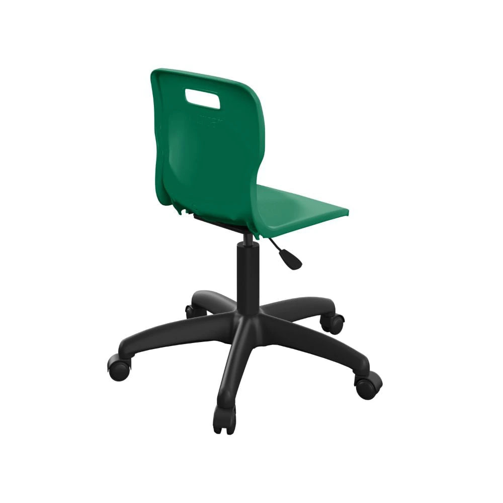 Titan Swivel Junior Chair with Plastic Base and Castors T30-GN-BK 5