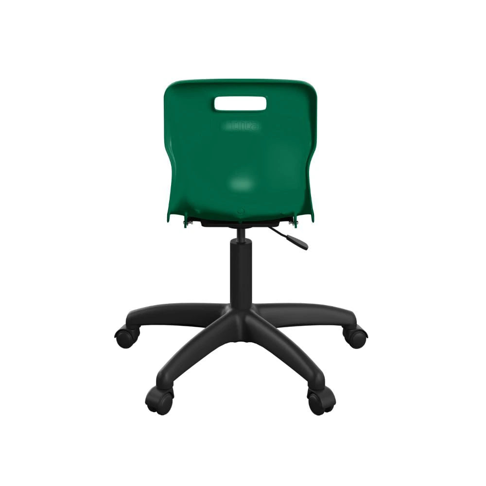 Titan Swivel Junior Chair with Plastic Base and Castors T30-GN-BK 6