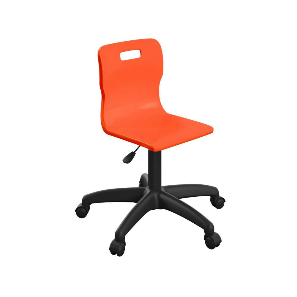 Titan Swivel Junior Chair with Plastic Base and Castors T30-O-BK 1