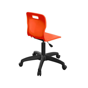 Titan Swivel Junior Chair with Plastic Base and Castors T30-O-BK 5