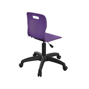 Titan Swivel Junior Chair with Plastic Base and Castors T30-P-BK 5