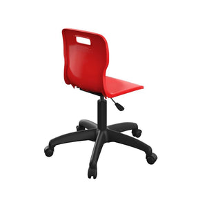 Titan Swivel Junior Chair with Plastic Base and Castors T30-R-BK 5