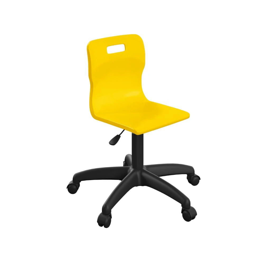 Titan Swivel Junior Chair with Plastic Base and Castors T30-Y-BK 1