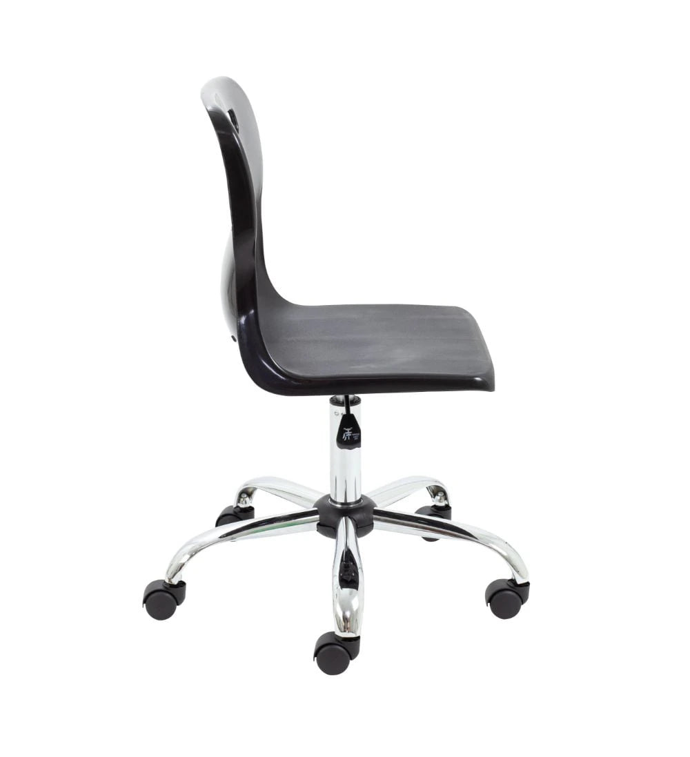 Titan Swivel Senior Chair with Chrome Base and Castors T35-BK 4