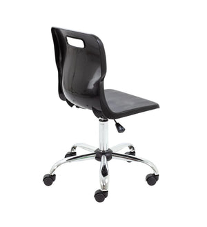 Titan Swivel Senior Chair with Chrome Base and Castors T35-BK 5