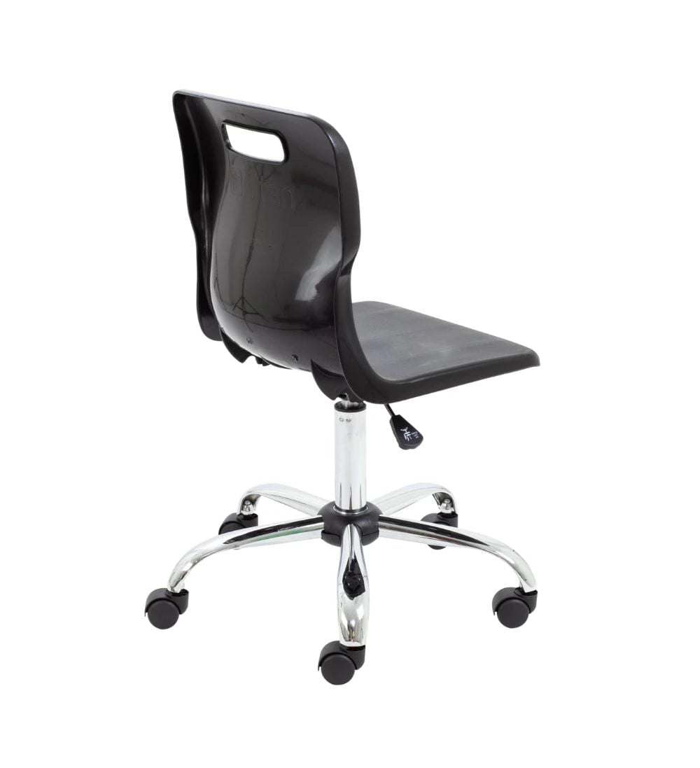 Titan Swivel Senior Chair with Chrome Base and Castors T35-BK 5