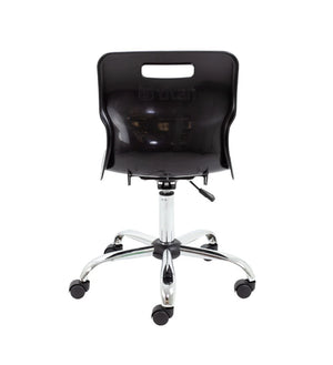 Titan Swivel Senior Chair with Chrome Base and Castors T35-BK 6