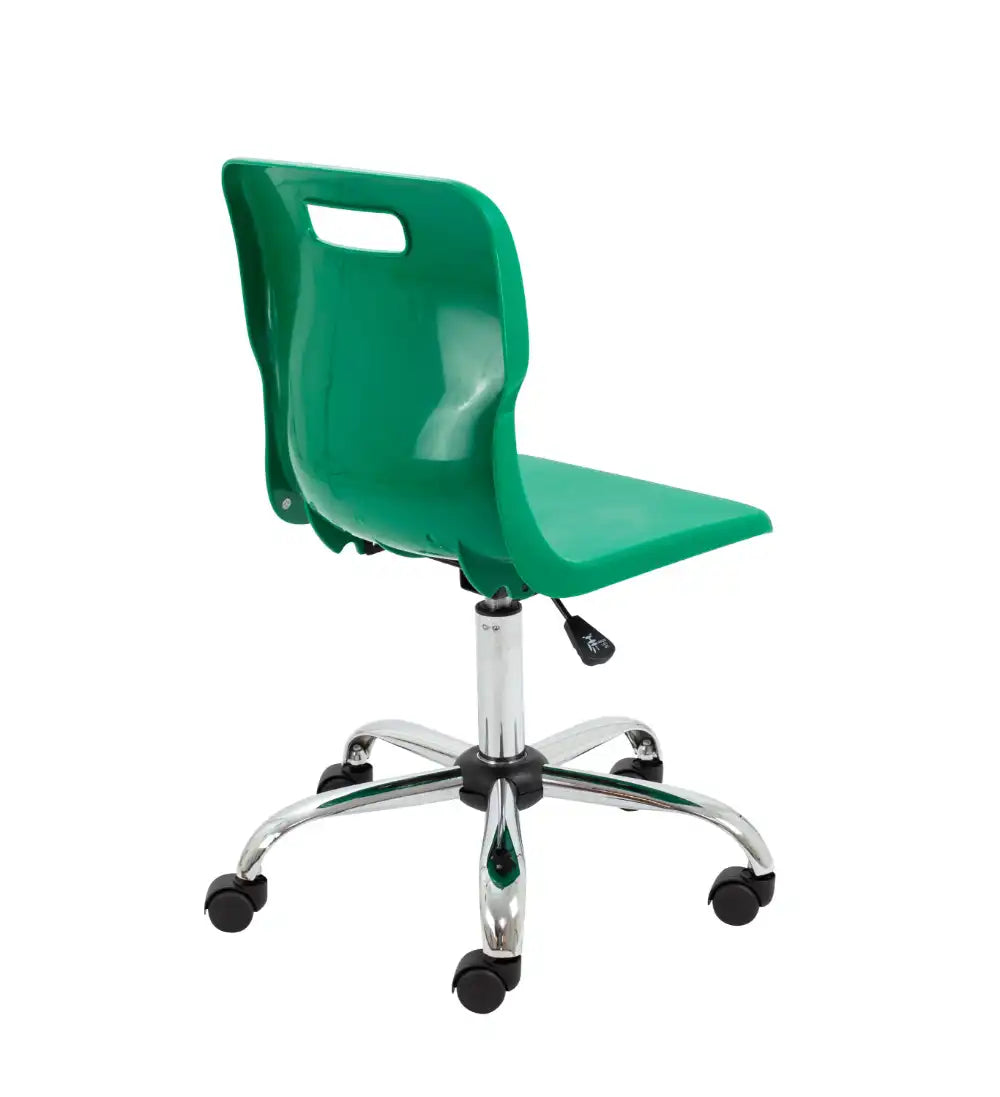 Titan Swivel Senior Chair with Chrome Base and Castors T35-GN 5
