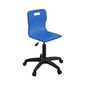 Titan Swivel Senior Chair with Plastic Base and Castors T35-B-BK 1