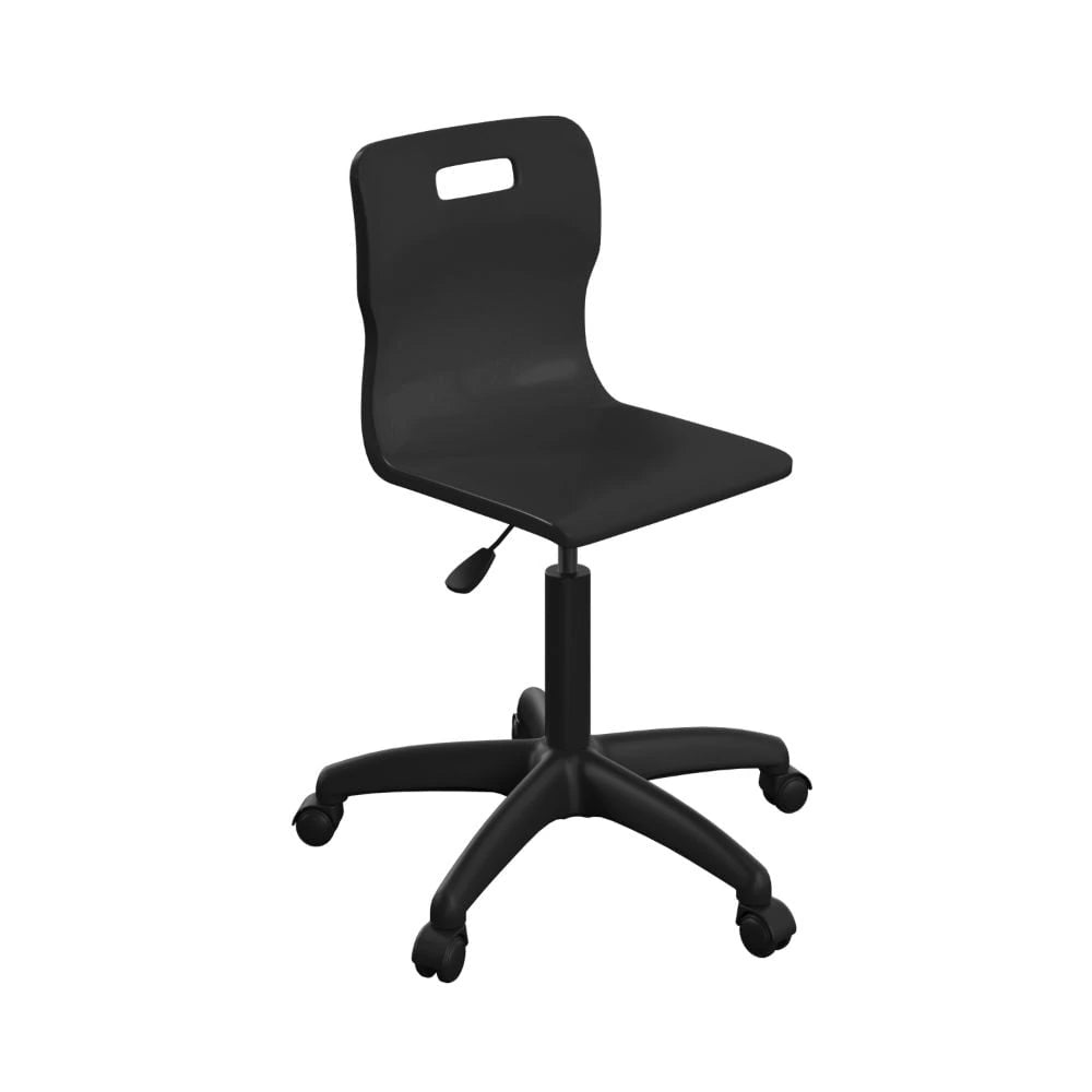 Titan Swivel Senior Chair with Plastic Base and Castors T35-BK-BK 1