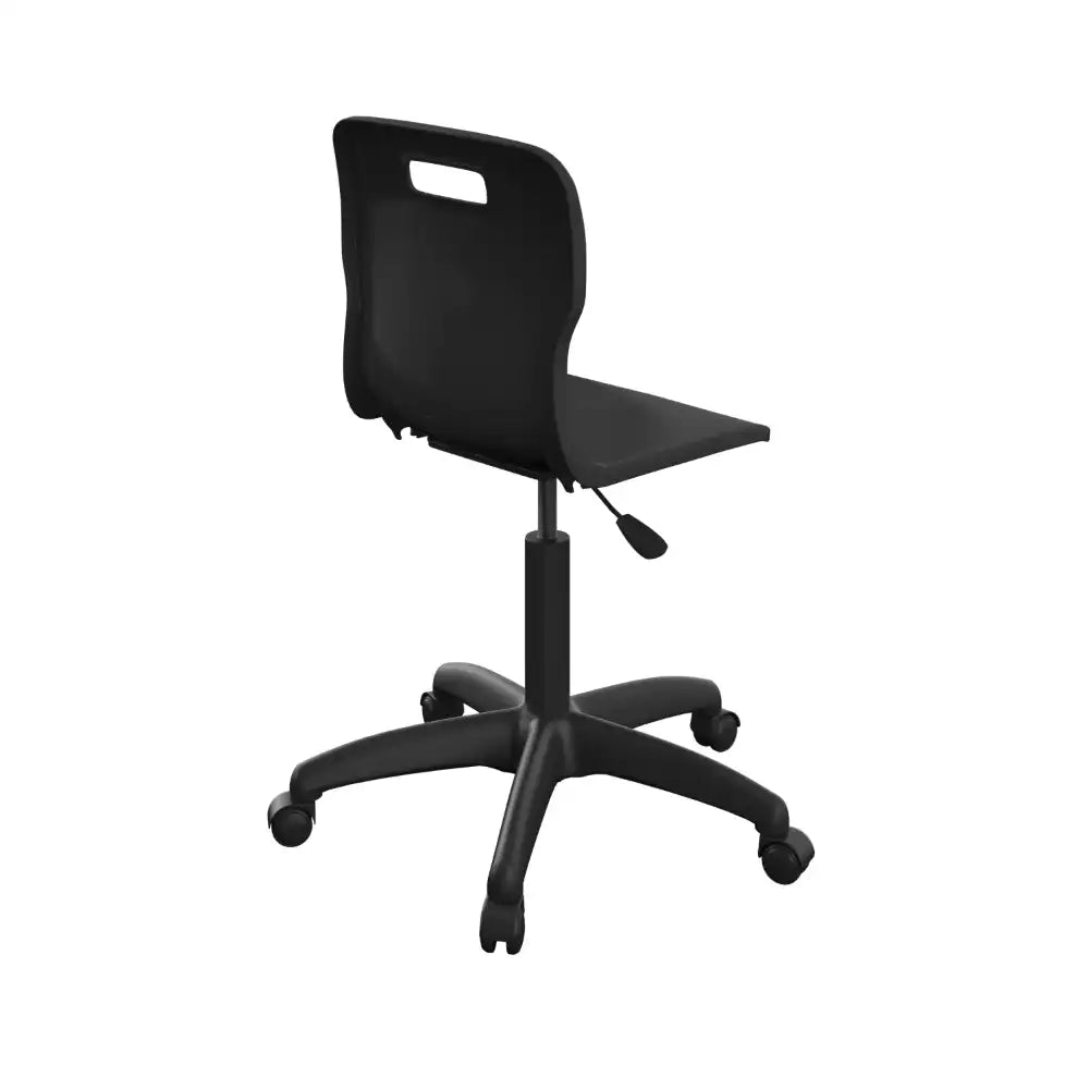 Titan Swivel Senior Chair with Plastic Base and Castors T35-BK-BK 5