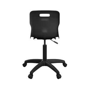 Titan Swivel Senior Chair with Plastic Base and Castors T35-BK-BK 6