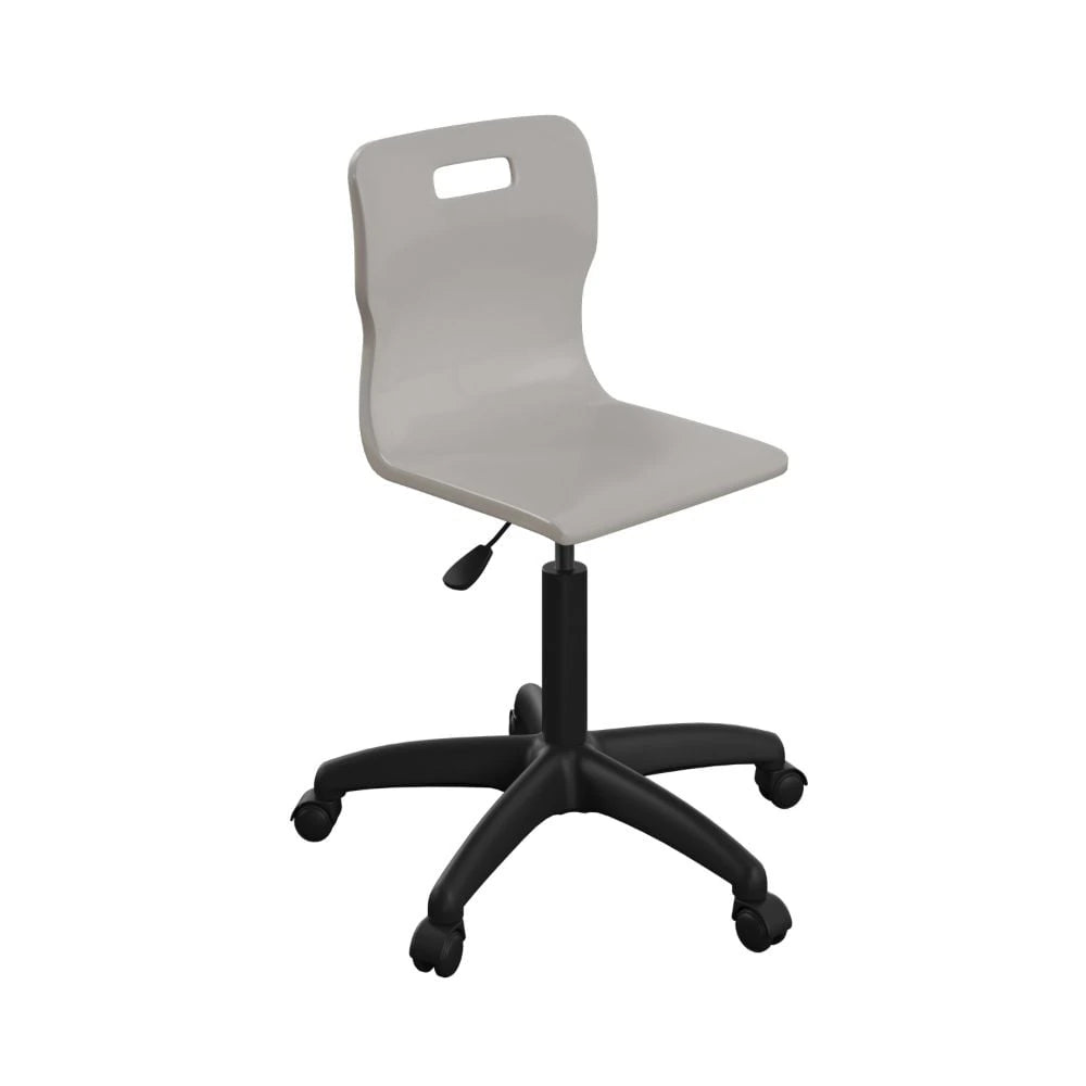 Titan Swivel Senior Chair with Plastic Base and Castors T35-GR-BK 1