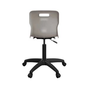 Titan Swivel Senior Chair with Plastic Base and Castors T35-GR-BK 6