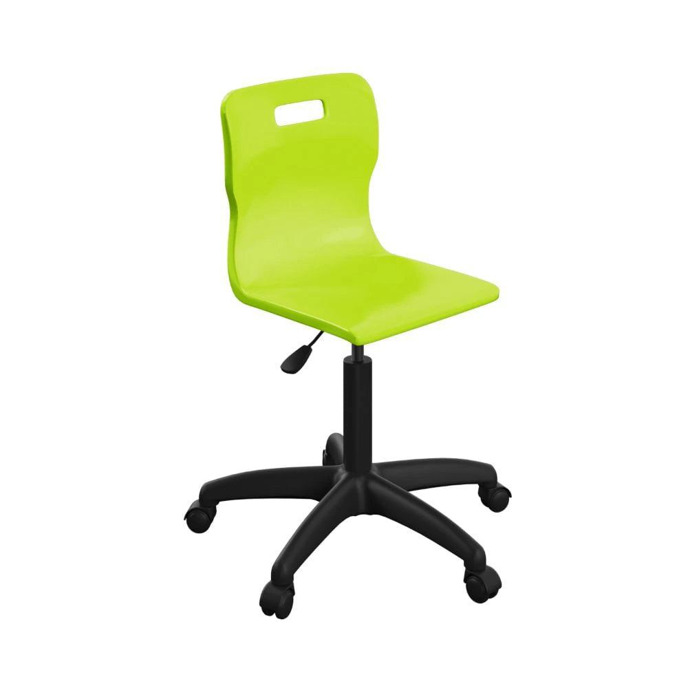 Titan Swivel Senior Chair with Plastic Base and Castors T35-L-BK 1
