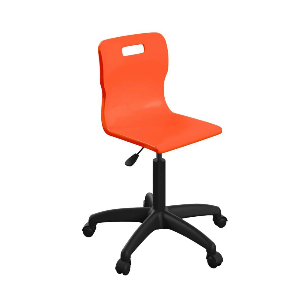 Titan Swivel Senior Chair with Plastic Base and Castors T35-O-BK 1